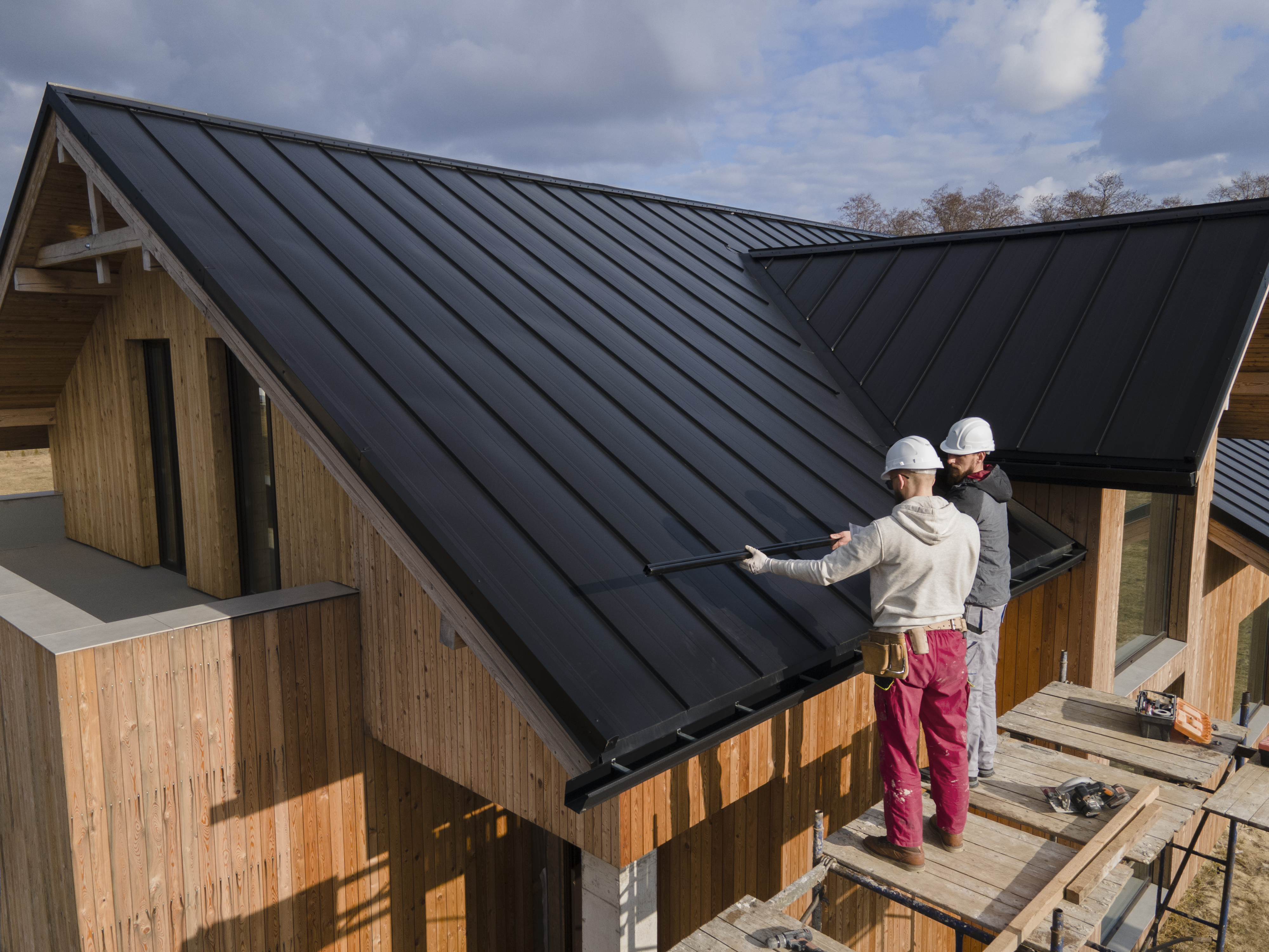 Finished roof with modern architectural design