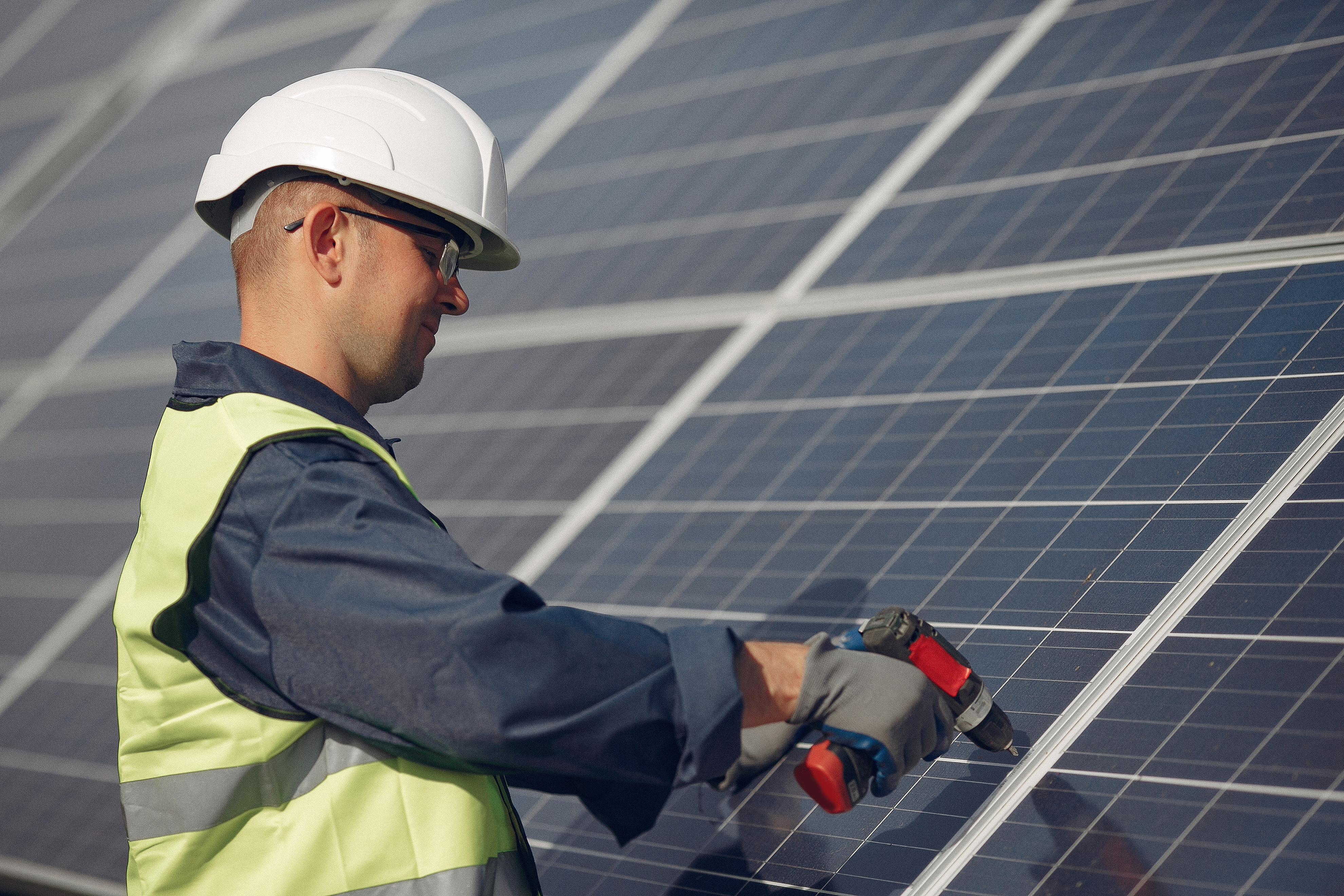 Solar panels on residential roof
